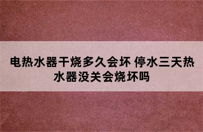 电热水器干烧多久会坏 停水三天热水器没关会烧坏吗